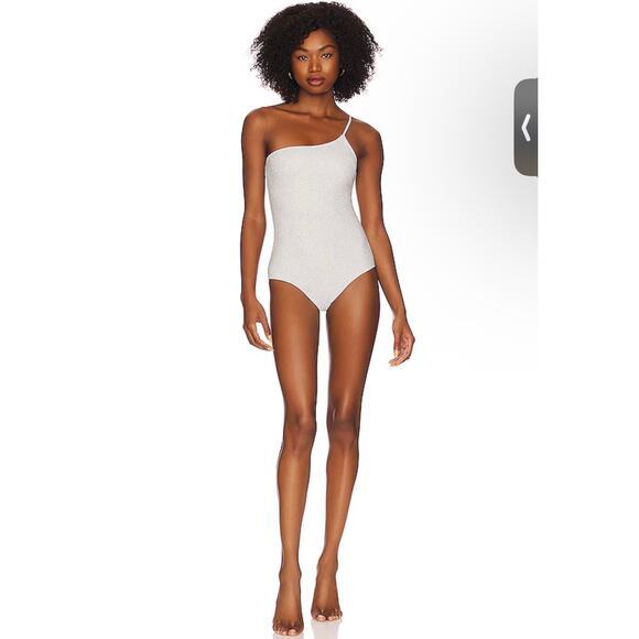 Good American '90s Hot Shoulder‎ One Piece in Silver Size 3 Brand New - Picture 4 of 12